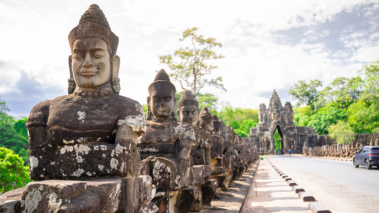Stone gate entrance at Angkor Thom South Gate